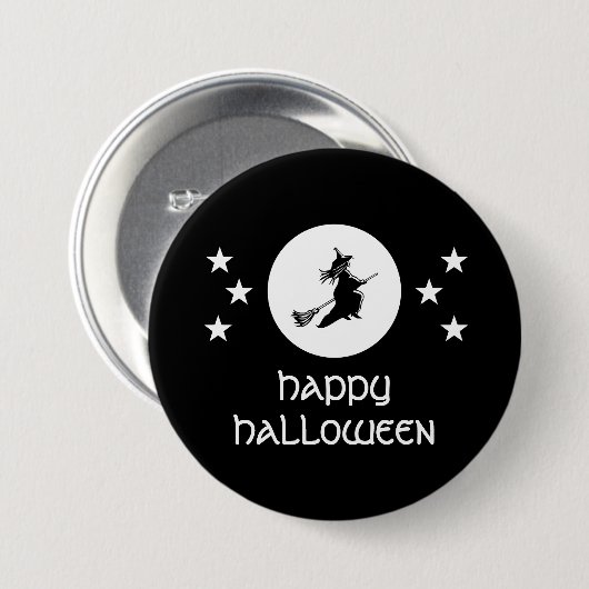 Halloween Button, schwarz Button (Vorne & Hinten)