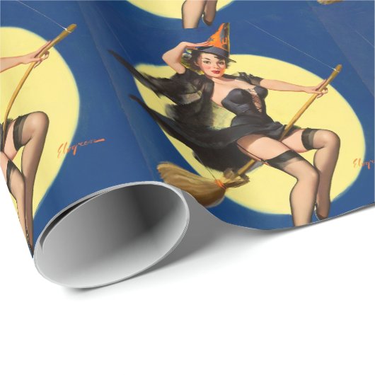 Halloween Button Up Girl Geschenkpapier (Rolleneckpunkt)