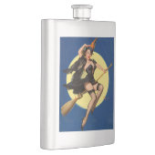 Halloween Button Up Girl Hexe Flachmann (Rechts)