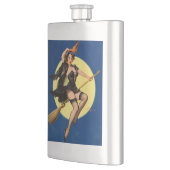 Halloween Button Up Girl Hexe Flachmann (Links)