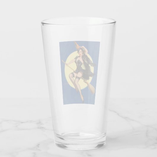 Halloween Button Up Girl Hexe Glas (Rückseite)