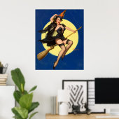 Halloween Button Up Girl Hexe Poster (Heimbüro)