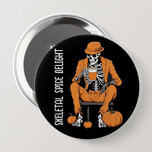 Halloween Buttons, spöttisches Gewürz im Skelett D Button (Vorne & Hinten)