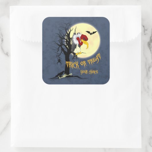 Halloween Buzzard Quadratischer Aufkleber (Tasche)