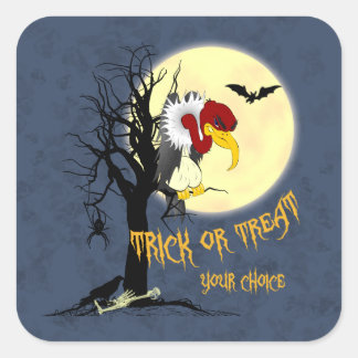 Halloween Buzzard Quadratischer Aufkleber