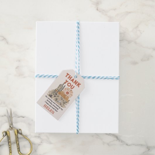 Halloween Cactus Birthday Party Danke für Ihre Unt Geschenkanhänger (Mit Garn)