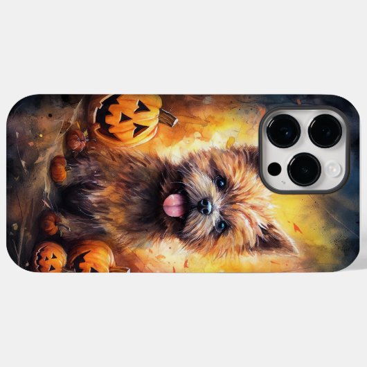 Halloween Cairn Terrier mit Pumpkins Beängstigend Case-Mate iPhone Hülle (Rückseite (Horizontal))