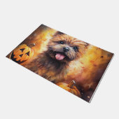 Halloween Cairn Terrier mit Pumpkins Beängstigend Fußmatte (Schrägansicht)