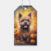 Halloween Cairn Terrier mit Pumpkins Beängstigend Geschenkanhänger (Vorderseite)
