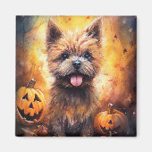 Halloween Cairn Terrier mit Pumpkins Beängstigend Magnet (Vorne)