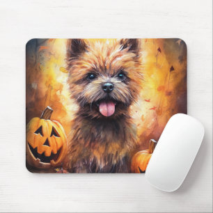 Halloween Cairn Terrier mit Pumpkins Beängstigend Mousepad