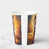 Halloween Cairn Terrier mit Pumpkins Beängstigend Pappbecher (Links)