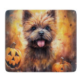 Halloween Cairn Terrier mit Pumpkins Beängstigend Schneidebrett (Vorderseite)