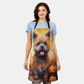 Halloween Cairn Terrier mit Pumpkins Beängstigend Schürze (Getragen)