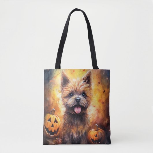Halloween Cairn Terrier mit Pumpkins Beängstigend Tasche (Vorderseite)
