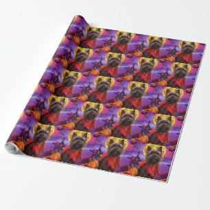 Halloween Cairn Terrier Vampir Kürbisse Gruselig Geschenkpapier