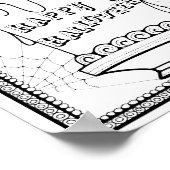 Halloween Cake Coloring Page Art Poster (Ecke)