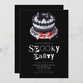 Halloween Cake Niedlich Modernes Minimalistisches  Einladung (Vorne/Hinten)