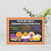 Halloween Cakes und Leckereien Party Einladung (Stehend Vorderseite)