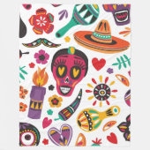 Halloween Calavera Fleece Blanket (Vorderseite)