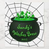 Halloween Caldron Hexen Brew Cobweb Weinetikett (Einzelnes Label)