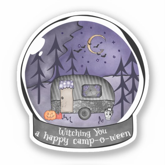 Halloween Camper im Snowball Aufkleber (Vorderseite)