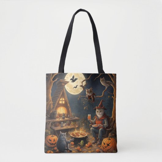 Halloween-Camping-Ausflug in den Wäldern Tasche (Vorderseite)