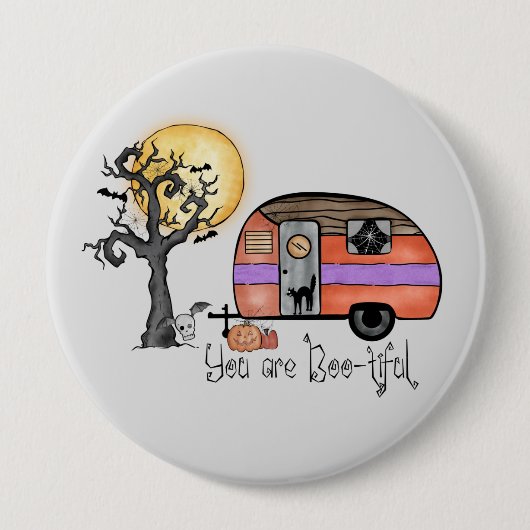 Halloween-Camping | Du bist schwach Button (Vorderseite)
