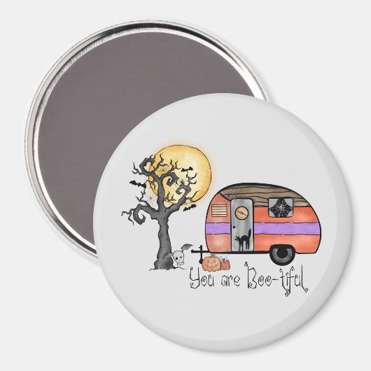 Halloween-Camping | Du bist schwach Magnet (Vorderseite/Rückseite)