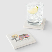 Halloween-Camping | Du bist schwach Steinuntersetzer (Seitenansicht)