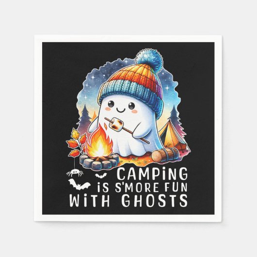 Halloween Camping macht sich mehr Spaß mit Geister Serviette (Vorderseite)