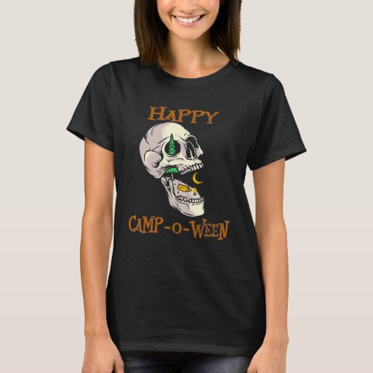 Halloween Camping Skull Camper Camp Outdoors Skele T-Shirt (Vorderseite)