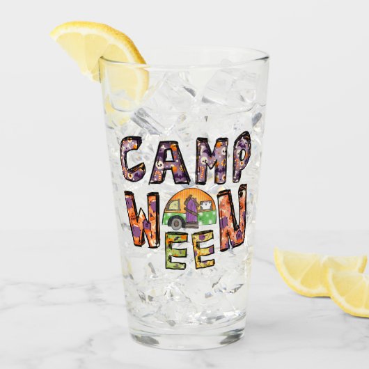 Halloween-Camping | Wortpuffer Glas (Vorderseite Ice)