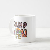 Halloween-Camping | Wortpuffer Kaffeetasse (Vorderseite Links)