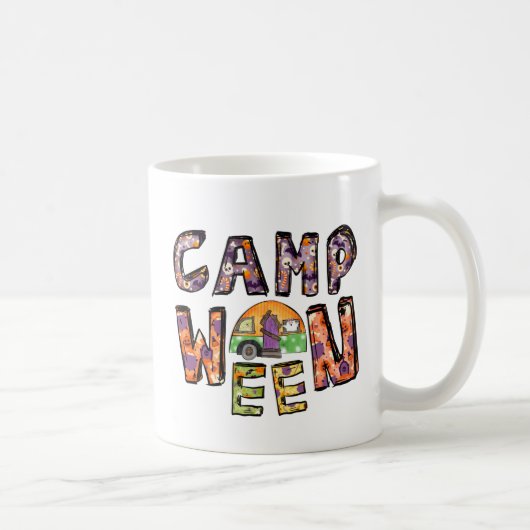 Halloween-Camping | Wortpuffer Kaffeetasse (Rechts)