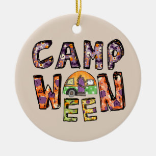 Halloween-Camping Wortpuffer Keramik Ornament