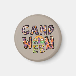 Halloween-Camping Wortpuffer Magnet