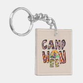 Halloween-Camping | Wortpuffer Schlüsselanhänger (Vorderseite links)
