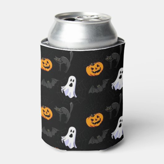 Halloween Can Cooler/Ghost, Pumpkins und Katzen Dosenkühler (Kanne Vorderseite)