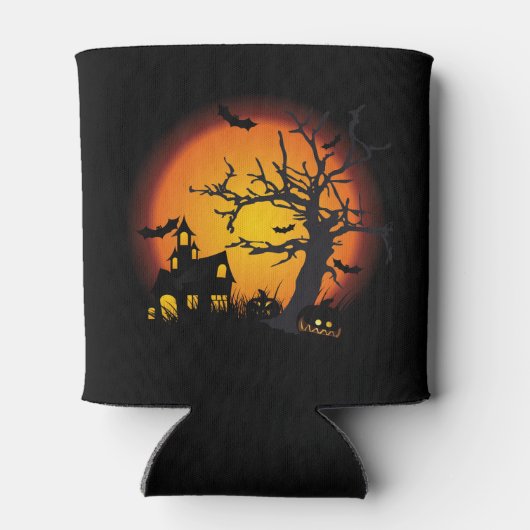 Halloween Can Cooler/Spuk Szene Dosenkühler (Rückseite)