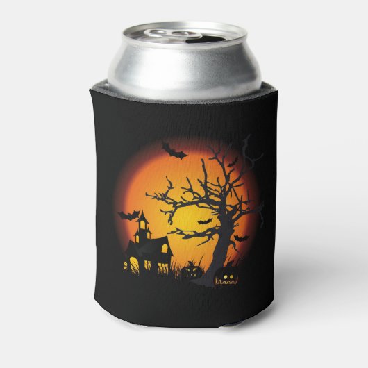 Halloween Can Cooler/Spuk Szene Dosenkühler (Kanne Rückseite)