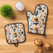 Halloween Candies Ofenhandschuh & Topflappen-Set (Oben Unten)