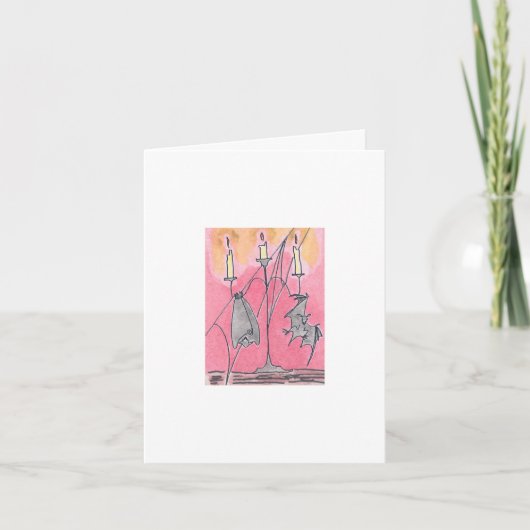 Halloween Candlebats Karte (Vorderseite)