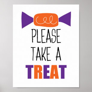 Halloween Candy Bitte nimm eine Leckerei Poster