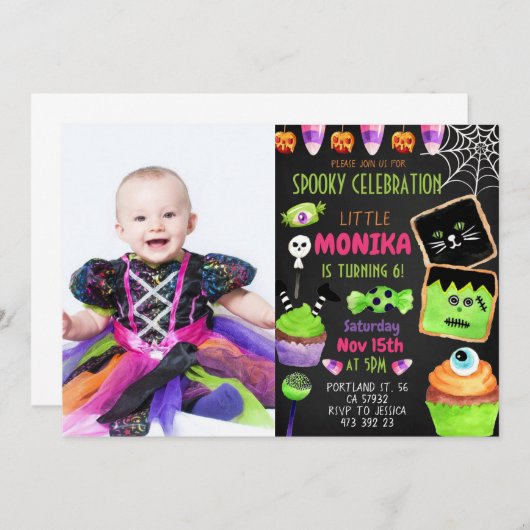 Halloween Candy Cookies Einladung (Vorne/Hinten)