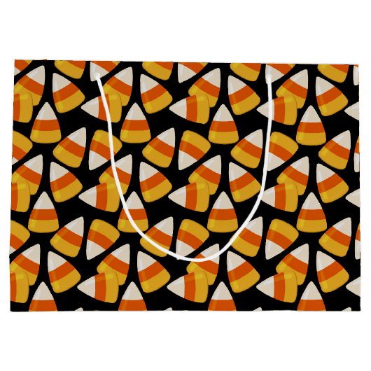 Halloween Candy Corn Black Große Geschenktüte (Rückseite)