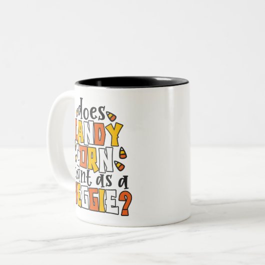 Halloween Candy Corn Funny Zweifarbige Tasse (Vorderseite Links)
