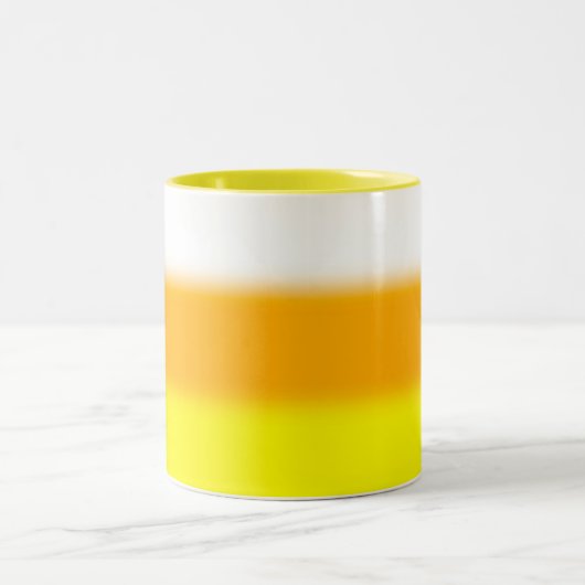 Halloween Candy Corn Gradient Zweifarbige Tasse (Mittel)