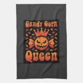Halloween Candy Corn Königin Retro Vektor Design Geschirrtuch (Vertikal)