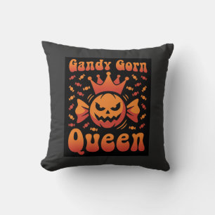 Halloween Candy Corn Königin Retro Vektor Design Kissen